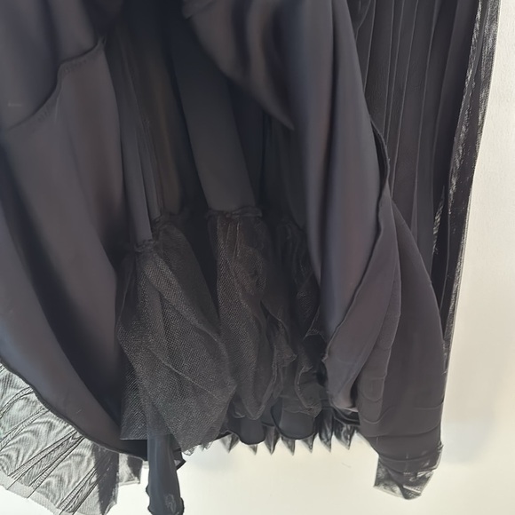 Black Party Dress Girls 12 Pleated Tulle Pearl Fancy Wedding Party Girly Pretty - Picture 7 of 9